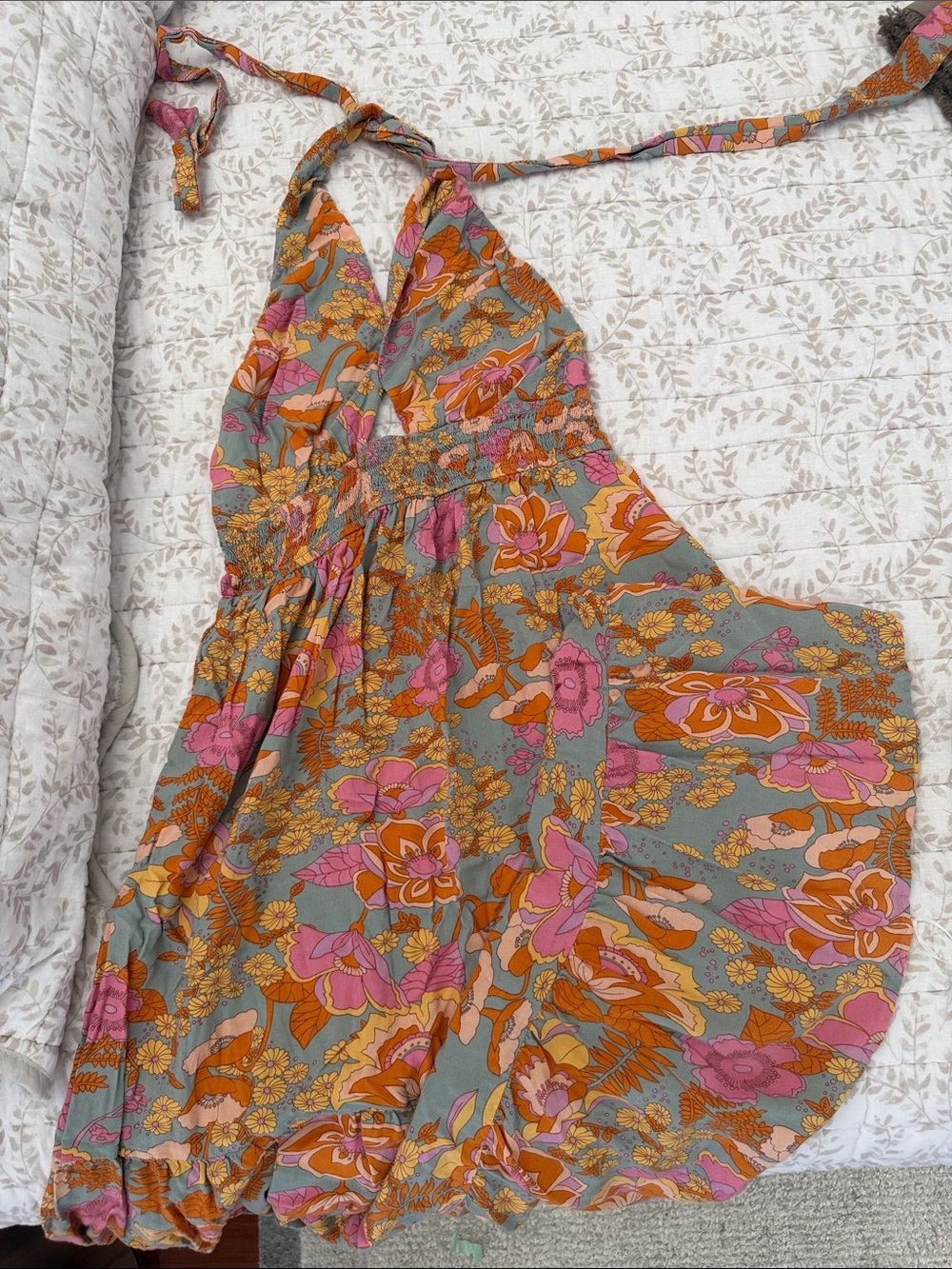 Maxi floral halter dress